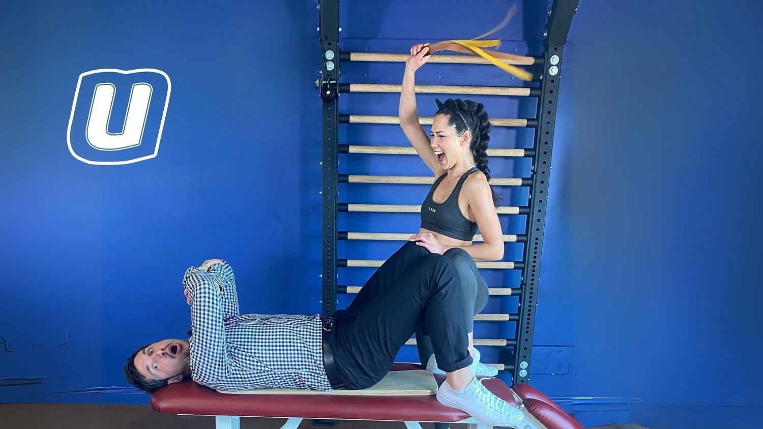 Dr. Mike and Katie playfully acting like they have 'better sex'