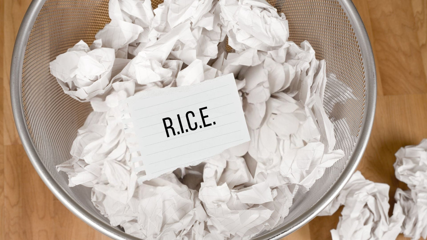 R.I.C.E. in the trash can