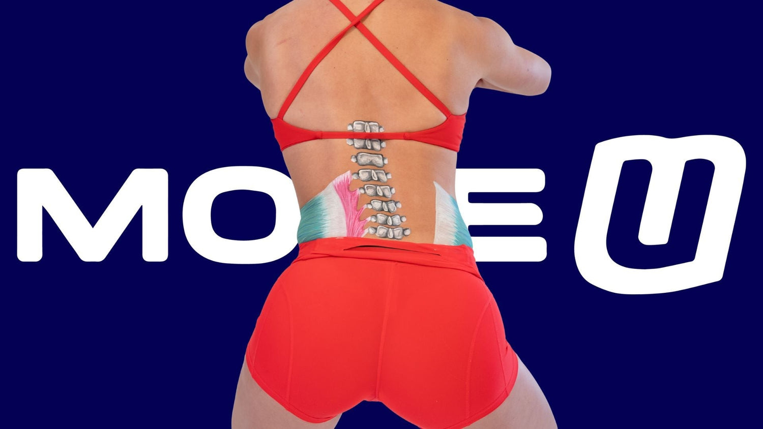 Woman squatting with scoliosis